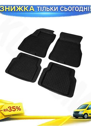 Резиновые коврики с бортом 4 шт polytep для fiat doblo ii 2010-2022 защитные покрытия для салона авто ku-22