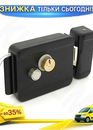 Ku электромеханический замок yoso universal fit 12v металлический черный для систем безопасности контр uni2l_k