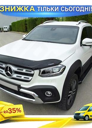 Дефлектор капота eurocap для mercedes x class поликарбонатный мухобойка для защиты от насекомых и грязи ku-22
