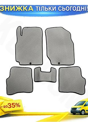 Килимки eva сірі для nissan almera b10 classic 2006-2012 гумовий килимок в салон захист від бруду ku-22