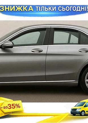 Ветровики вставные niken luxury для mercedes c-class w205 2014-2021 4 шт дефлекторы окон самоклеящиеся д ku-22