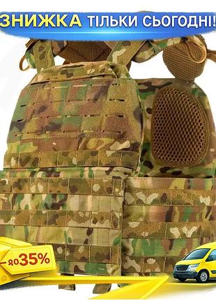 Плитоноска м7 lite с боковыми карманами 15х30 мультикам cordura 1000d irr стропа полиамид система molle/ ku-22