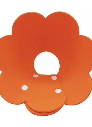 Мягкий воротник-подушка для кошек dt1063 flower послеоперационный защитный от вылизывания xl orange