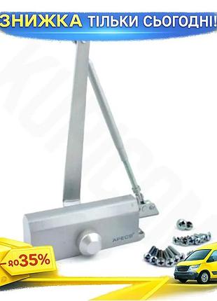 Ku доводчик merlion дверний universal fit сріблястий з зусиллям 80-150 кг. uni2l_k