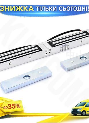 Ku электромагнитный накладной замок universal fit yoso 12v 300кг для распашных дверей с датчиком закры uni2l_k