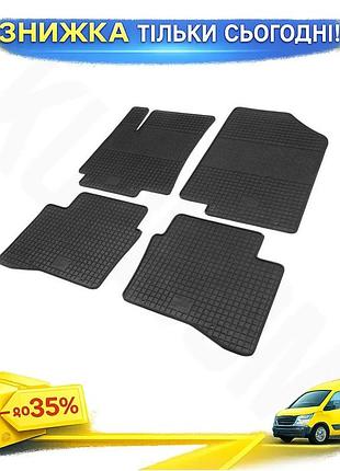 Резиновые коврики polytep для hyundai accent 2011-2017 4 шт защитные коврики для салона авто ku-22