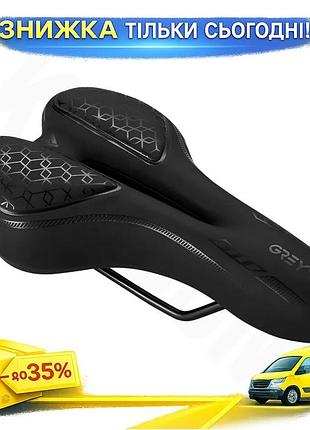 Ku сідло велосипедне grey's universal fit чорне 280ммх160мм для чоловіків та жінок водонепроникне стал uni2l_k
