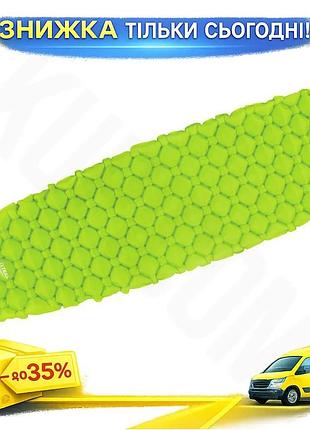 Ku килимок надувний terra universal fit incognita tetras зелений для туризму легкий комфортний матрац uni2l_k