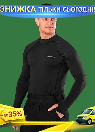 Ku лонгслів camotec чорний universal fit для армії активного відпочинку дихаючий одяг для чоловіків uni2l_k