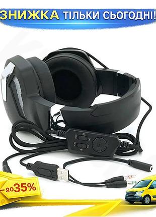 Ku проводные наушники с universal fit подсветкой jedel с микрофоном для музыки и игр черные rgb подсве uni2l_k