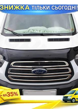 Дефлектор капота eurocap для ford transit 2014-2018 поликарбонатный мухобойка защита от грязи и снега ku-22