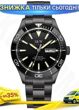 Мужские механические наручные часы carnival shark 10 bar черные классические часы с сапфировым стеклом д ku-22