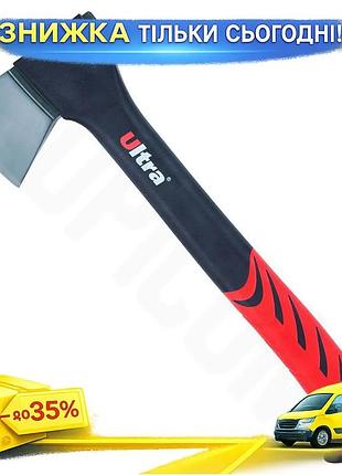 Ku топор 640г с universal fit фиберглассовой рукояткой 355мм для рубки дерева и лесозаготовки инструме uni2l_k