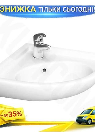 Угловая подвесная раковина rak ceramics compact corner 440x195x360 мм белая умывальник из фарфора для ва ku-22