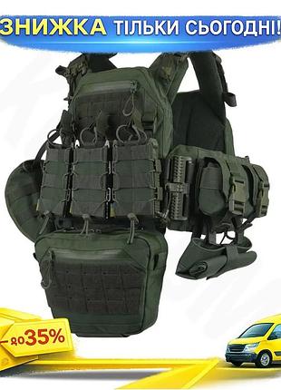 Ku комплект kiborg плитоноска universal fit gu gen.2 хакі бронежилет з підсумками для тактичного споря uni2l_k