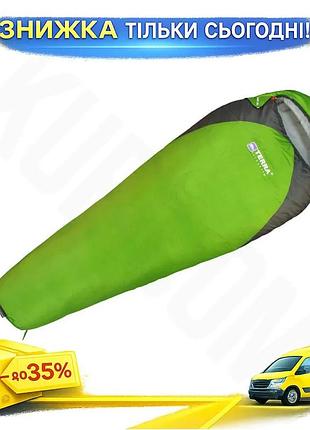 Ku спальный мешок terra universal fit incognita junior 300 зеленый кокон для детей для туризма и поход uni2l_k