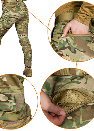 Ku брюки женские camotec universal fit pani patrol pro мультикам для военных удобные тактические брюки uni2l_k 5