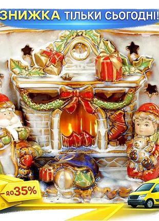 Ku керамічна книга merry universal fit christmas з led підсвічуванням 24х12, 5х18 см новорічний декор uni2l_k