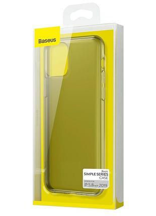 Ku чехол для iphone universal fit 11 pro baseus simplicity силиконовый прозрачный черный для защиты от uni2l_k 5
