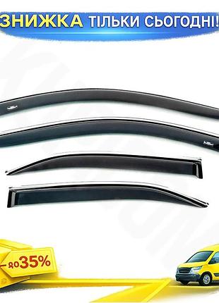 Ветровики с хром молдингом hic для toyota camry 2006-2011 4 шт дефлекторы окон самоклейка защита от осад ku-22