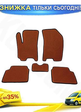 Коврики eva коричневые для chevrolet aveo t200 2002-2008 модельные резиновые коврики для защиты салона ku-22