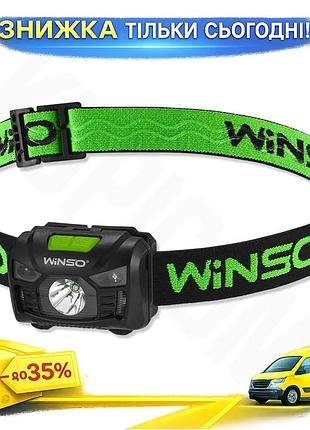 Ku фонарь налобный winso universal fit 100lm 3w led с сенсором белый красный для туризма и активного о uni2l_k