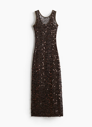 Новое восхитительное платье сетка h&m sequined net dress - xs