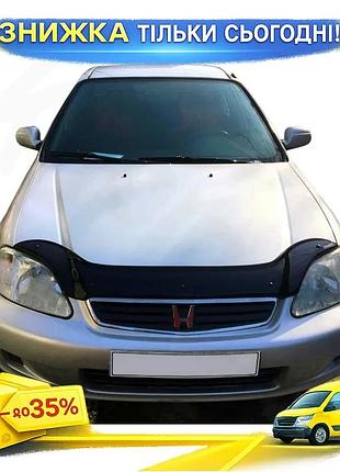 Дефлектор капота eurocap для honda civic 1995-2001 мухобойка поликарбонат защита от насекомых и грязи ku-22