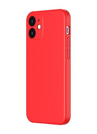 Ku чехол силиконовый baseus universal fit для iphone 12 mini красный защитный для телефона мягкий чехо uni2l_k 3