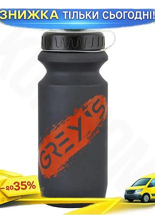 Ku велосипедна фляга grey's universal fit 600мл чорна із захисним ковпачком для води та напоїв пластик uni2l_k