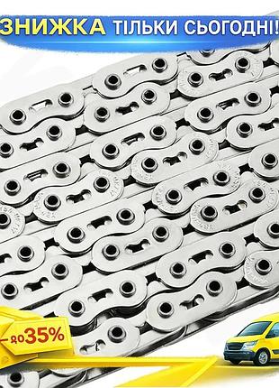 Ku цепь велосипедная grey's universal fit 1шв 112 звеньев для 1 скоростной кассеты прочная коричневая uni2l_k