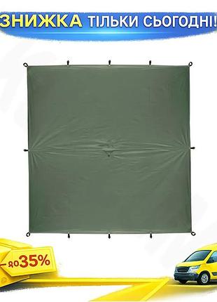 Ku тент terra incognita universal fit tarp 3x3 хаки легкое укрытие для кемпинга защита от дождя и солн uni2l_k