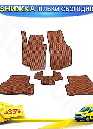Килимки eva для volkswagen jetta 2006-2011 коричневі гумові килимки в салон захисту від бруду ku-22