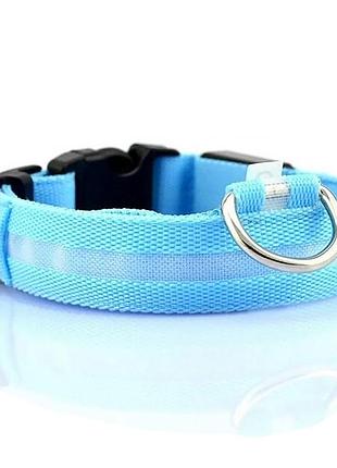 Світлодіодний led-нашийник usb світний для собак і котів blue l