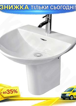 Ku раковина с полуножкой universal fit rak ceramics для ванной комнаты белая керамическая умывальник с uni2l_k