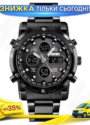 Мужские наручные часы skmei molot limited allblack тактические кварцевые часы с подсветкой и водозащитой ku-22