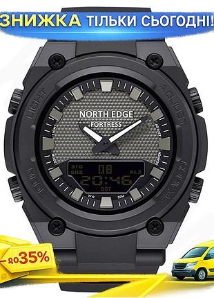 Ku годинники чоловічі тактичні universal fit north edge водостійкі чорні кварцові спортивні для активн uni2l_k