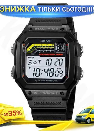 Ku часы мужские наручные universal fit skmei спортивные цифровые черные с будильником и подсветкой uni2l_k