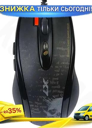 Ku миша a4tech f5 universal fit оптична 3000 dpi usb ігрова з 7 кнопками для комп'ютера дротова чорна uni2l_k