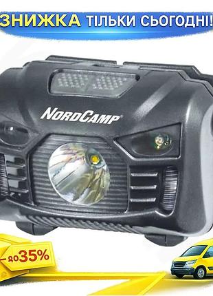 Ku фонарь налобный nord universal fit camp 100lm 3w led с сенсором белый красный для туризма и активно uni2l_k