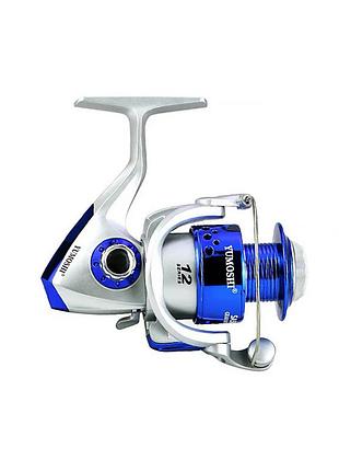 Котушка безінерційна yumoshi sa 1000 silver-blue універсальна для риболовлі з фрикціоном та складною ручкою