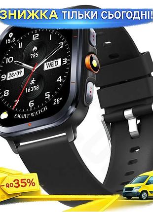 Ku розумний годинник smart universal fit bavaro з gps і пульсометром для дорослих чорний наручний годи uni2l_k