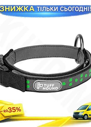 ©➀ошейник для собак tuff hound 1537 черный xs светоотражающий регулируемый нейлоновый ошейник для мелких с