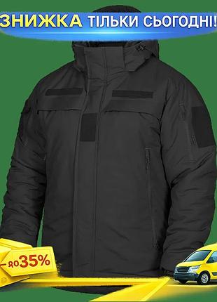 Ku куртка camotec patrol universal fit system утепленная черная для силовых структур зимняя форма с ка uni2l_k