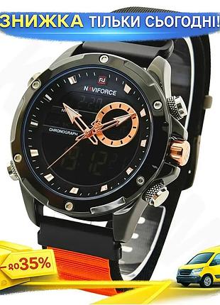 Ku часы мужские тактические universal fit naviforce с кварцевым механизмом и двумя ремешками для спорт uni2l_k