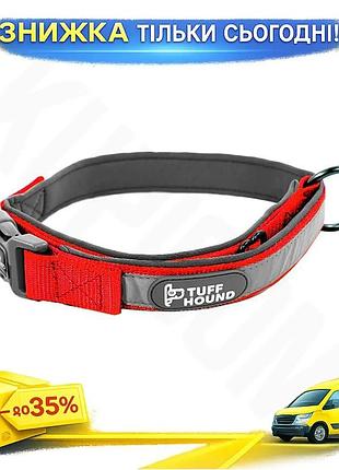 ©➀ошейник для собак tuff hound 1427 красный нейлоновый регулируемый ошейник для мелких собак с фастексом и