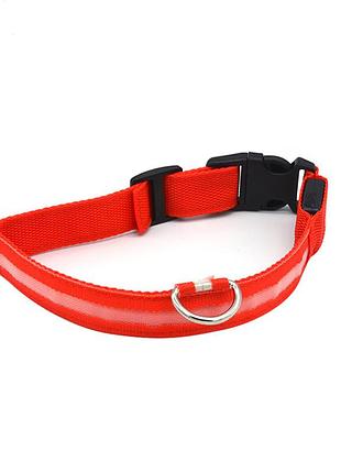 Світлодіодний led-нашийник usb світний для собак і котів red s