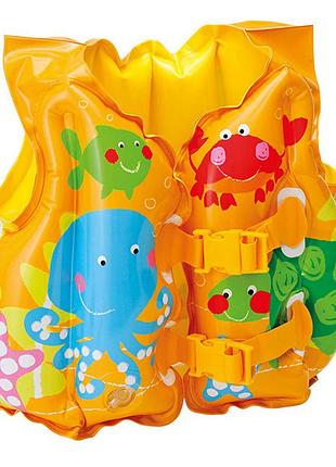 Intex 59661 (ширина 30 x высота 41см) надувной жилет для плавания коралловые рыбки