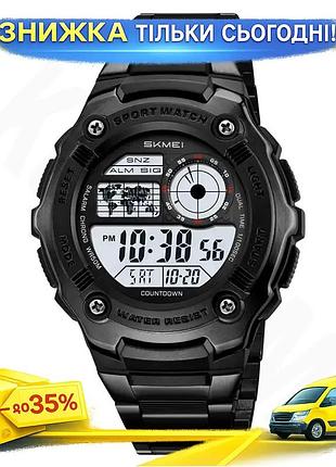 Ku часы мужские наручные universal fit skmei спортивные кварцевые черные с подсветкой и будильником дл uni2l_k