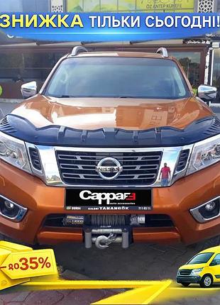 Дефлектор капота bat-style eurocap для nissan navara np300 2016-рр мухобійка захист від бруду та пилу ku-22